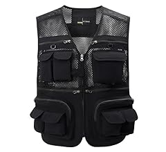 Men's Utility Vest Fishing Safari Vest Summer Travel Vest with Pockets