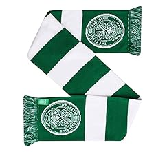 Celtic FC Official Bar Jacquard Scarf (One Size) (Green/White)