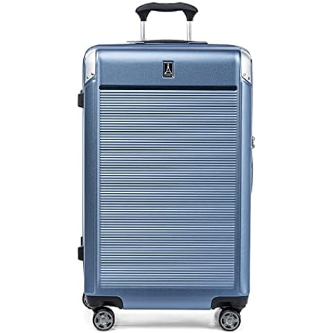 Travelpro Platinum Elite Hardside Expandable Checked Luggage, 8 Wheel Spinner, TSA Lock, Hard Shell Polycarbonate Suitcase, Dark Sky Blue, Checked Large 28-Inch