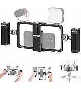 NEEWER Upgraded Phone Rig Vlogging Kit, Video Stabilizer with Dual Handle, Wireless Mic Clip Slot...