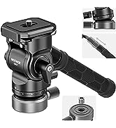 NEEWER Tripod Fluid Head with +/-10° Leveling Base(37mm Dia.), Metal Pan Tilt Head with Arca Type...