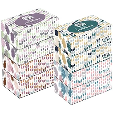 Price Value Premium Facial Tissues 230 Sheets Per Box 8 Boxes. Soft Gentle and Durable in A Stylish Box - 1,840 Sheets