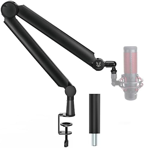 Sensic SA-30 Microphone Boom Arm, 360° Rotatable Mic Stand with 6 inch riser, Microphone Holder with 1/4", 3/8" and 5/8" Adapters, Professional Microphone Arm with Accessories, Mic Boom Arm Black