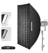 NEEWER 24"x35" Quick Setup Foldable Rectangular Strip Softbox Bowens Mount with Diffusers/Honeyco...