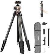 NEEWER LITETRIP LT35 61" Travel Tripod Carbon Fiber w Pan Tilt Low Profile Ball Head, Arca QR Pla...