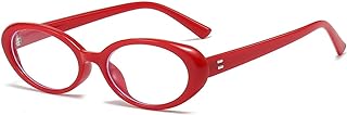 JOVAKIT Oval Blue Light Blocking Glasses for Women Men Vintage Fashion Small 90s Retro Oval Frame Style Eyeglasses