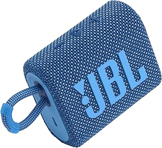 JBL Go 3 Eco: Portable Speaker with Bluetooth, Built-in Battery, Waterproof and Dustproof Feature - Blue