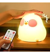 Cute Silicone Chick Night Light, 3 Level Dimmable Touch Control Rechargeable Beside Nursery Lamp,...