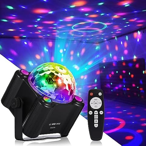 Party Lights Disco Ball Light,Dj Disco Light Sound Activated LED Light 6 Colors for...