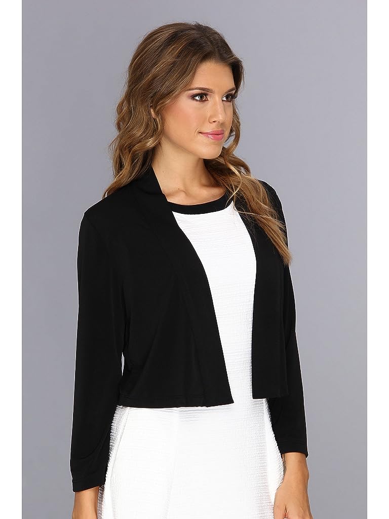 Black Calvin Klein 3/4 Sleeve Open Front Shrug