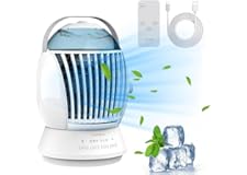 Portable Air Conditioners Fan, 45° Oscillation, 3 Speeds, Small Mini Ac Unit for Bedroom - Air Cooler for Room - Car Ac - Min