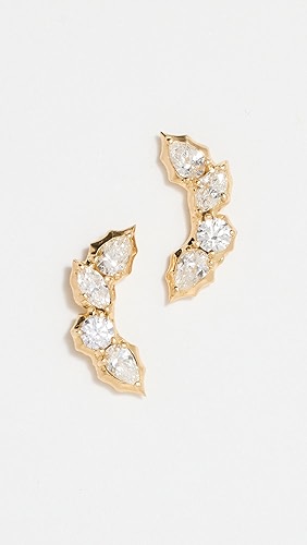 Jade Trau 18k Posey Crescent Studs.