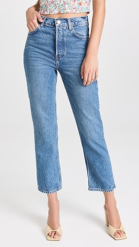 Reformation Cynthia High Rise Straight Jeans.