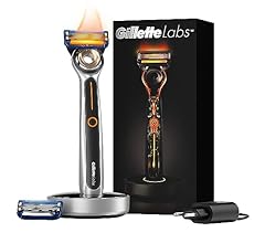 Heated Razor for Men, Starter Shave Kit by GilletteLabs, 1 Handle, 2 Razor Blade Refills, 1 Charging Dock