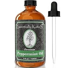 Peppermint Essential Oil 4 oz. with Detailed User's Guide E-book and Glass Dropper by Essentially KateS. by Essentially Kat…