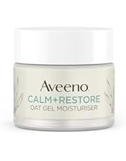 Aveeno Face Calm+Restore Oat Gel Moisturiser (1x 50ml), Face Moisturiser to Instantly Soothe and Replenish the Skin&#39;s Moisture Barrier, Intensely Nourishing Day Cream, Tested on Sensitive Skin