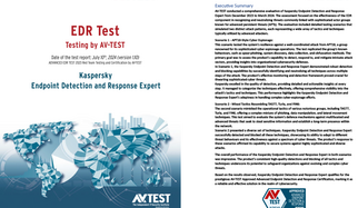 AV-TEST conducted a comprehensive evaluation of Kaspersky Endpoint Detection and Response Expert from December 2023 to March 2024. The evaluation focused on the effectiveness of the EDR component in detecting and neutralizing threats commonly associated with sophisticated actor groups known for advanced persistent threats (APTs). The evaluation included detailed test scenarios simulating two different attack patterns, each representing a wide range of tactics and techniques typically used by advanced attackers. 