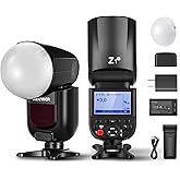 NEEWER Z1-N TTL Round Head Flash Speedlite for Nikon with Magnetic Dome Diffuser, 76Ws 2.4G 1/8000s HSS Speedlight, 10 Levels