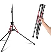 NEEWER Light Stand Carbon Fiber with 180° Reversible Legs, 1/4" to 3/8" Screw Adapter and Bag, 86...