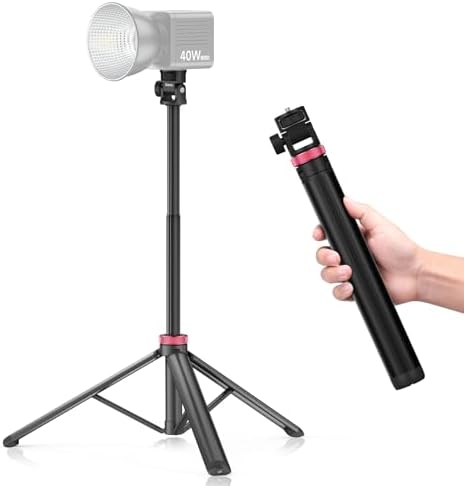 VIJIM MT-79 Extendable Photography Light Stand, 81" Portable Adjustable Light Tripod with 1/4" Screw, 360° Ball Head Camera Phone Tripod for Continute Output Lighting, Strobe Light, Webcams, Cameras