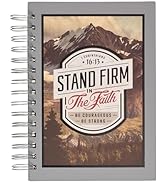 Christian Art Gifts Gray Journal w/Scripture Stand Firm Large Bible Verse Notebook, 192 Ruled Pag...