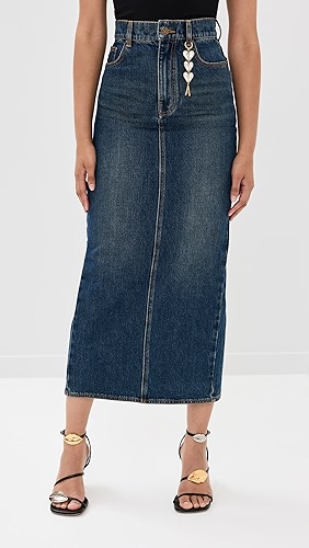 Area Zip Slit Midi Skirt.