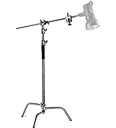 NEEWER Pro 100% Stainless Steel Heavy Duty C Stand with Boom Arm, Max Height 10.5ft/320cm Photogr...