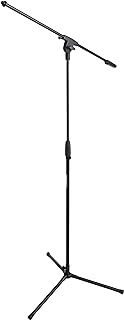 Sponsored Ad - Amazon Basics Adjustable Boom Height Microphone Stand with Tripod Base, Up to 85.75 Inches - Black