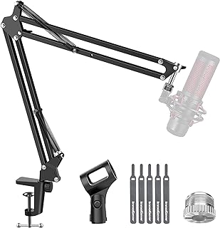 InnoGear Boom Arm Microphone Mic Stand for Blue Yeti HyperX QuadCast SoloCast Snowball Fifine Shure SM7B and other Mic, Me...