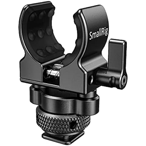 SmallRig Shotgun Microphone Holder (Cold Shoe), Built-in Soft Silicone, Bumps and Noises Absorption BSM2352