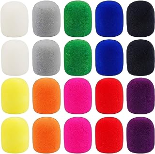 Augshy Microphone Foam Covers, 20 Pack Thick Handheld Stage Microphone Cover Foam Karaoke DJ Microphone Covers Disposable(...