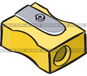 Yellow sharpener, illustration, vector on white background.