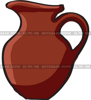 Big vase, illustration, vector on white background.