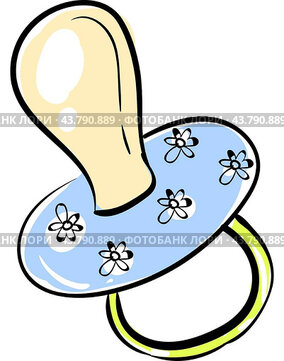 Floral nipple, illustration, vector on white background.