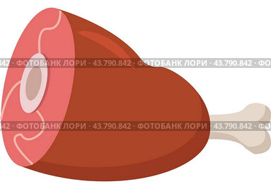 Meat, illustration, vector on white background.