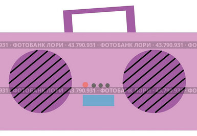 Pink radio, illustration, vector on white background.