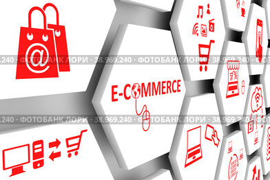 ECOMMERCE concept cell background 3d illustration