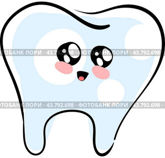 Cute tooth, illustration, vector on white background.