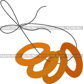 Bagels, illustration, vector on white background.