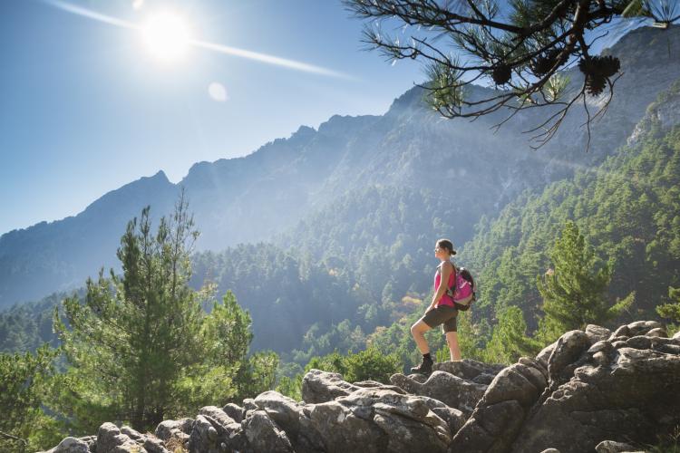 Woman out for a hike.