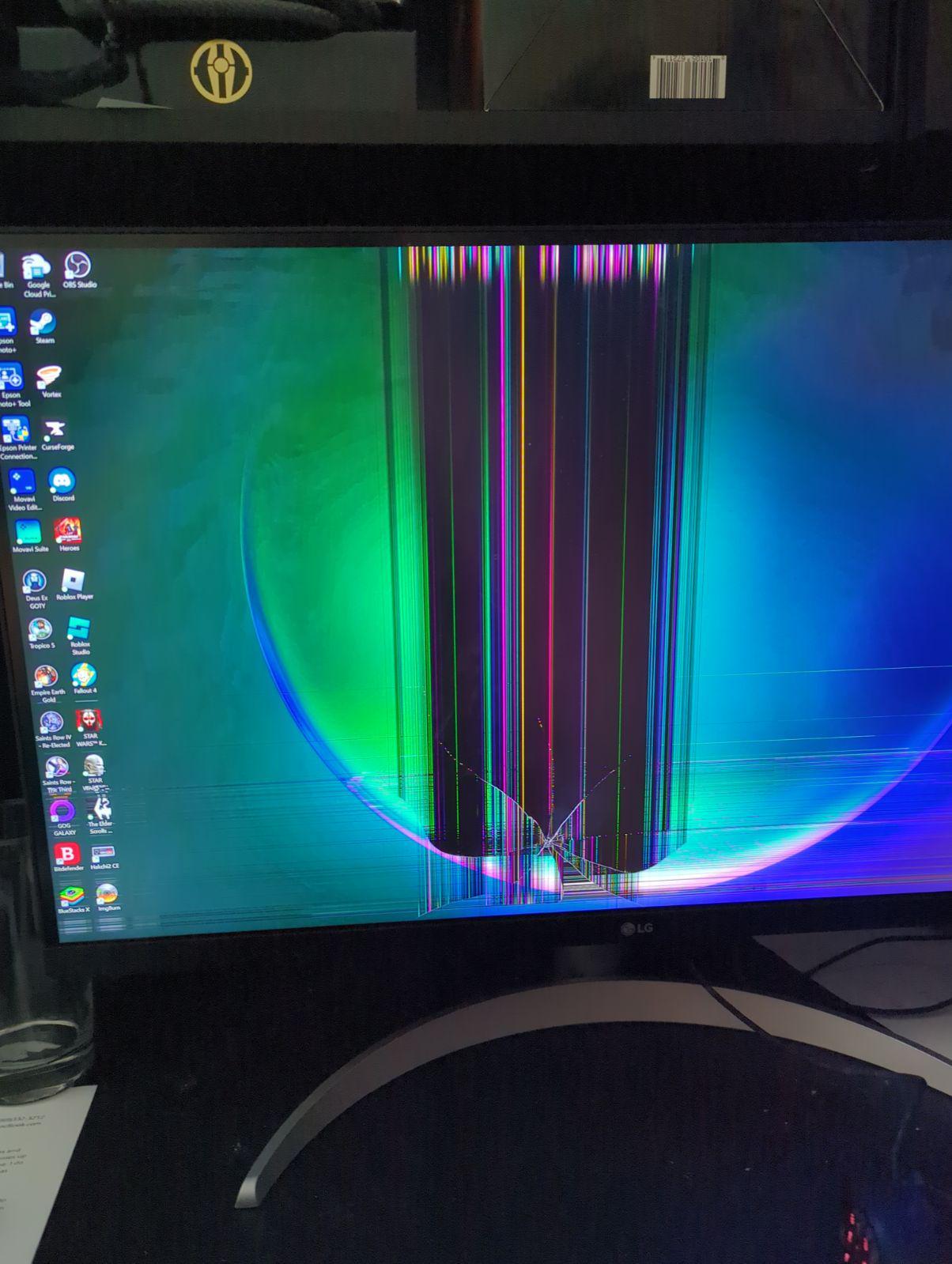 r/mildlyinfuriating - Son destroyed monitor after one day