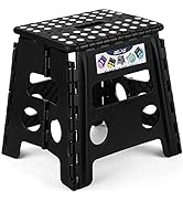 Delxo Folding Step Stool, 13 inch Non-Slip Foldable Stools for Kids & Adults Up to 300 LBS, Step ...