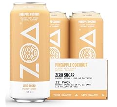 ZOA Zero Sugar Energy Drinks, Pineapple Coconut - Sugar Free with Electrolytes, Healthy Vitamin C, Amino Acids, Essential B…