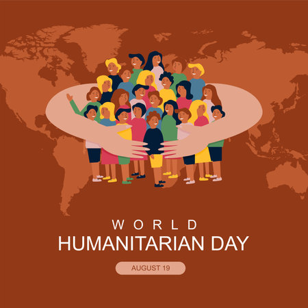 world humanitarian day post template vector stock