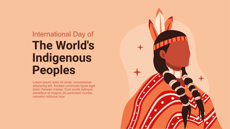 international day of world indigenous peoples banner template vector stock