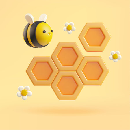 Beekeeping 3D concept banner.