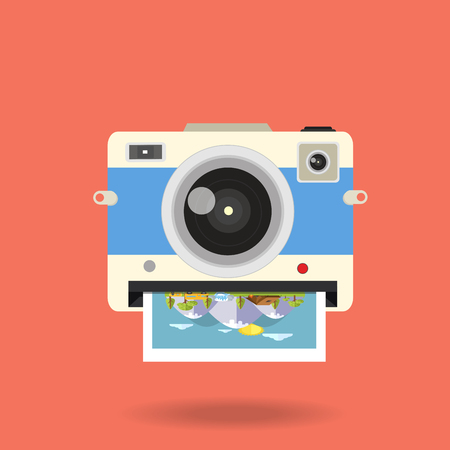 A camera icon with photo illustration.