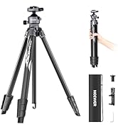 NEEWER LITETRIP LT07 61" Aluminum Travel Tripod for Camera w Pan Tilt Low Profile Ball Head, Arca...