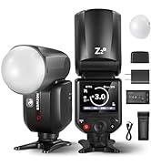 NEEWER Z2-C 2.4G TTL Round Head Flash Speedlite for Canon, 76Ws Speedlight with Dome Diffuser, Up...